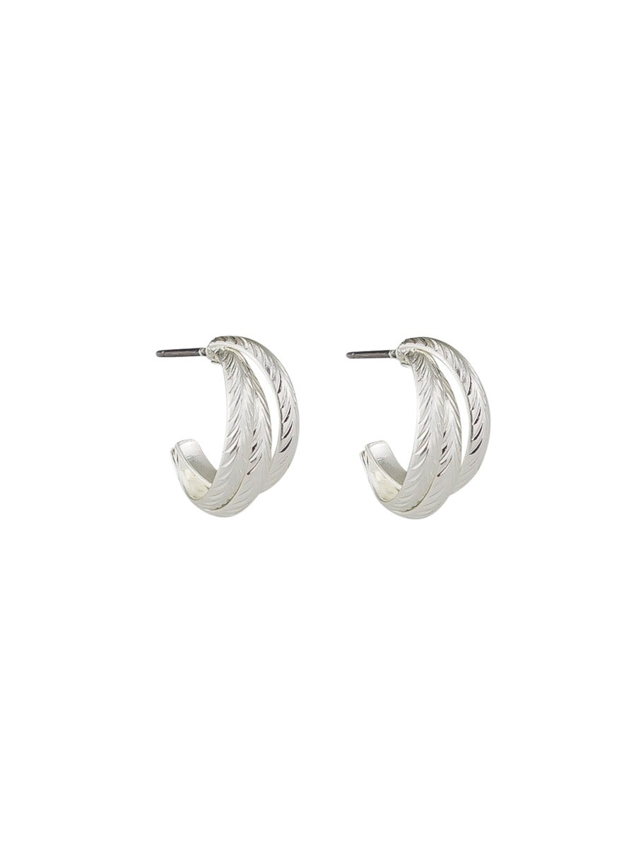 Tiger Tree Silver Triple Twist Hoops