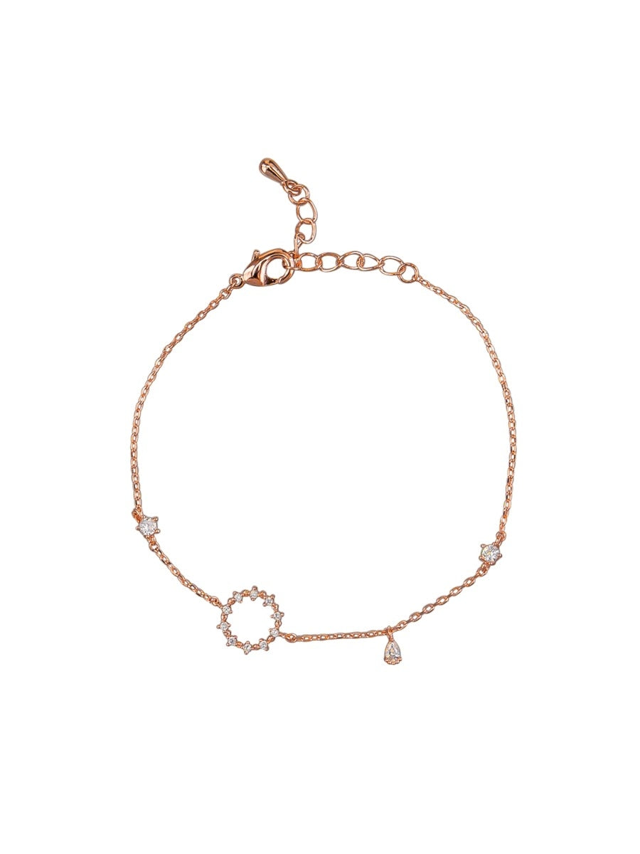 Tiger Tree Rose Gold Crystal Ring Bracelet