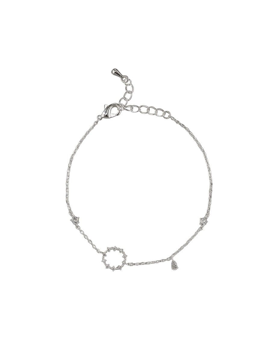 Tiger Tree Silver Crystal Ring Bracelet