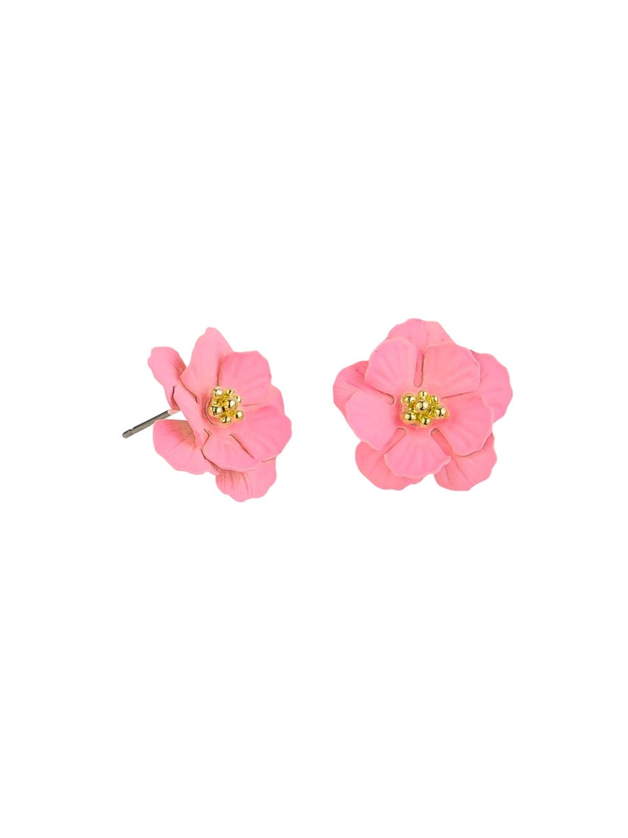 Tiger Tree Pink Large Pansy Studs