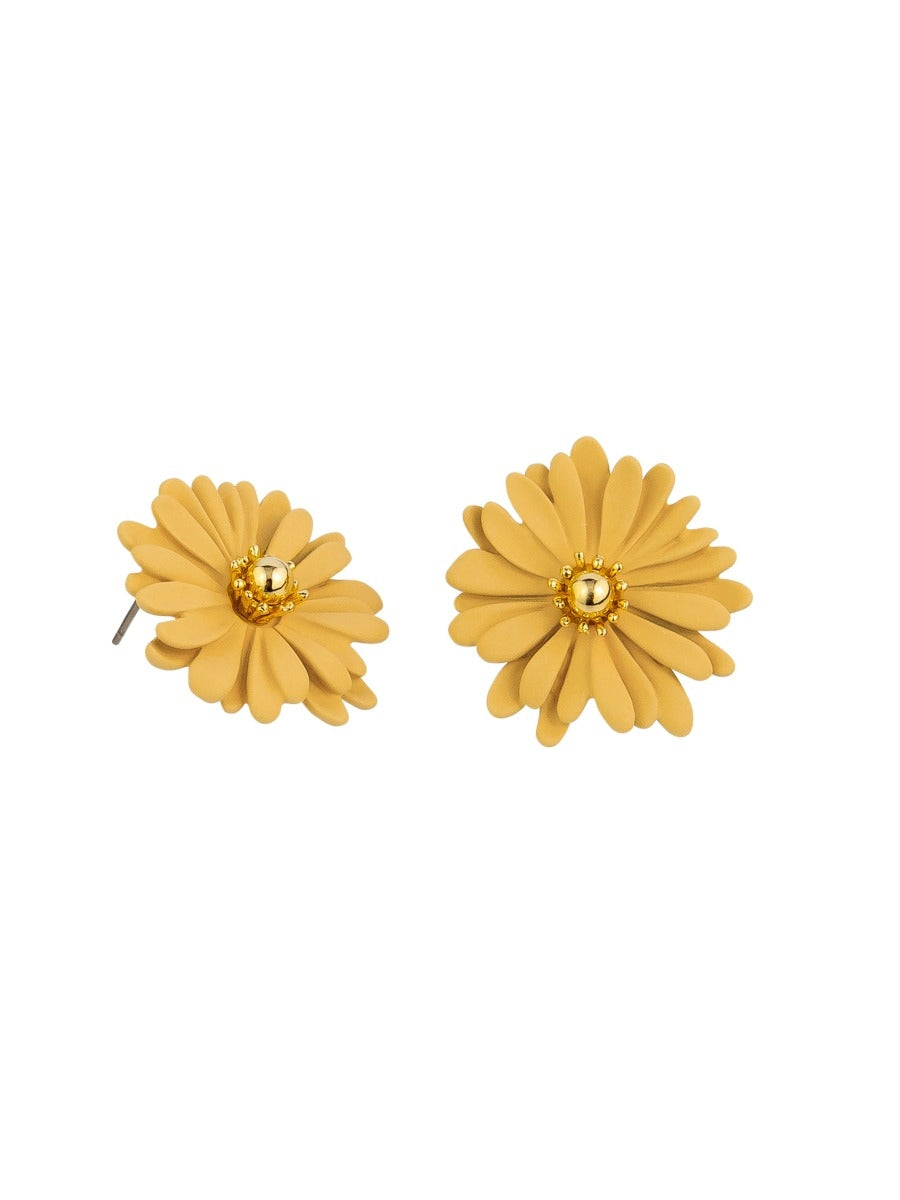 Tiger Tree Yellow Large Daisy Earrings