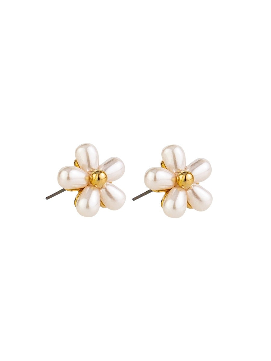 Tiger Tree Pearl Flower Studs