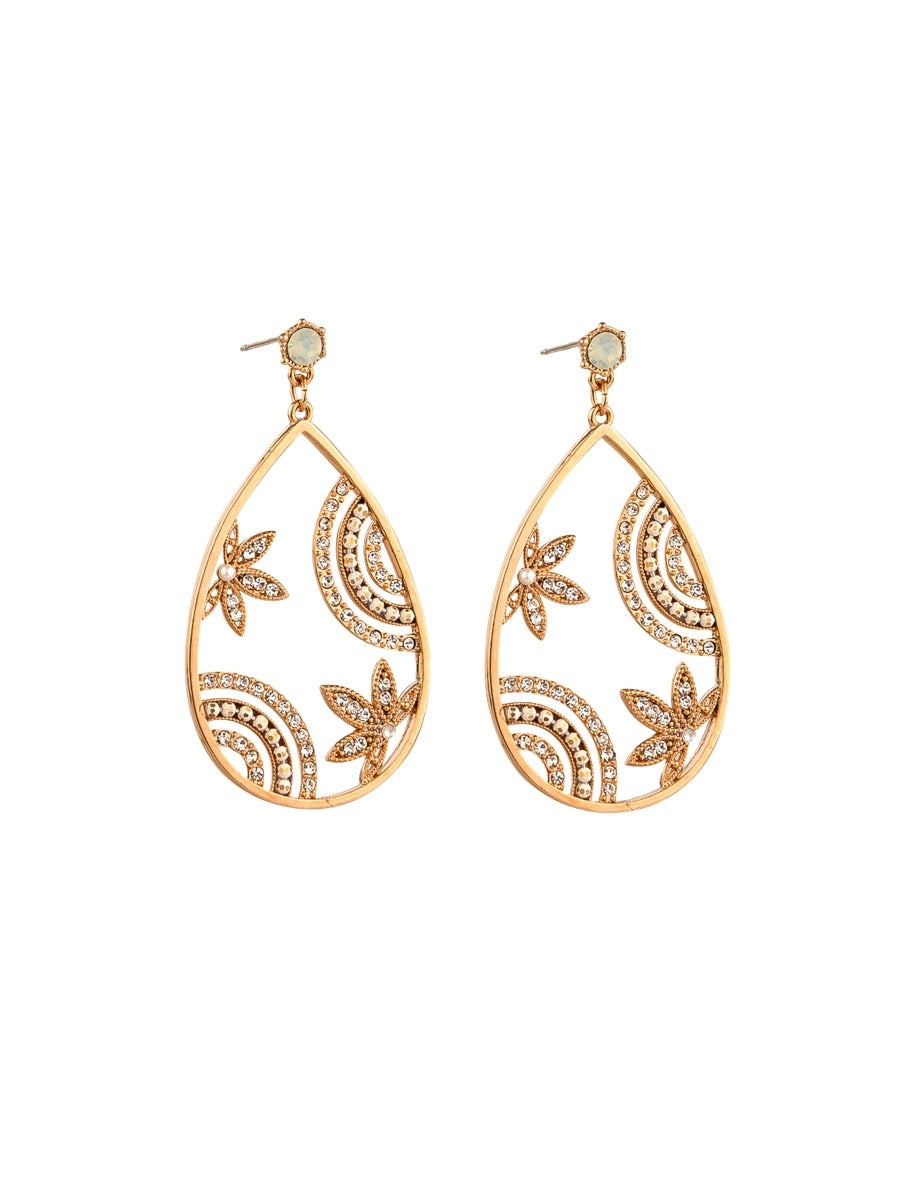 Tiger Tree Romantic Crystal Tear Drop Earrings