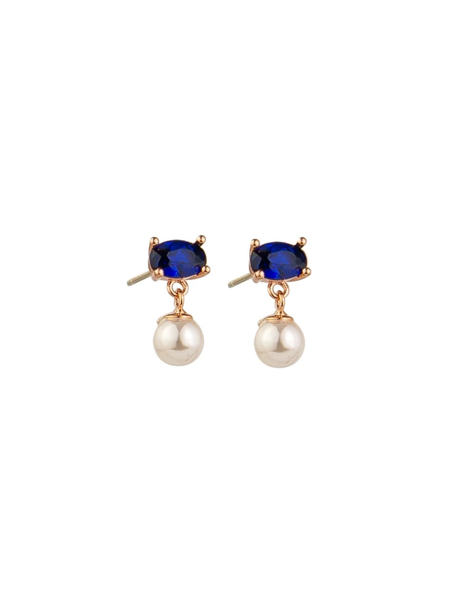 Tiger Tree Princess Sapphire & Pearl Earrings