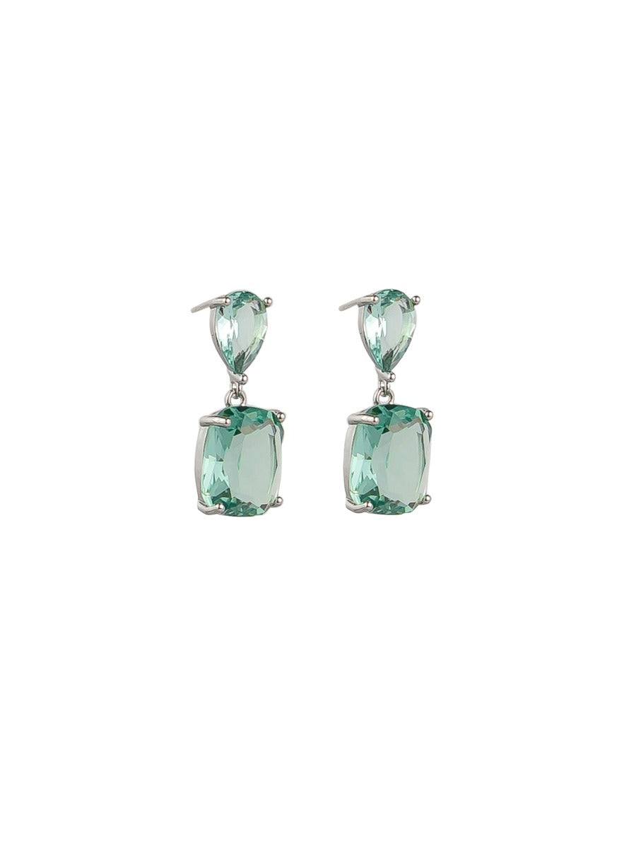 Tiger Tree Aquamarine Double Trouble Crystal Earrings