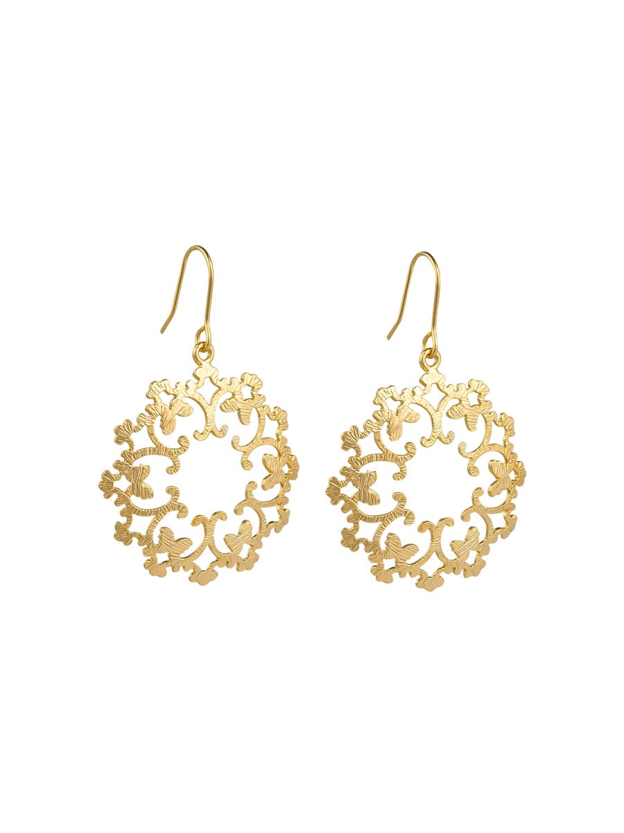 Tiger Tree Gold Papillon Earrings