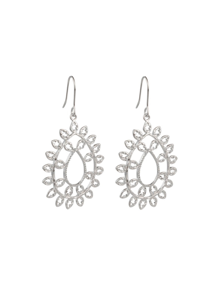 Tiger Tree Silver Lacy Tears Earrings