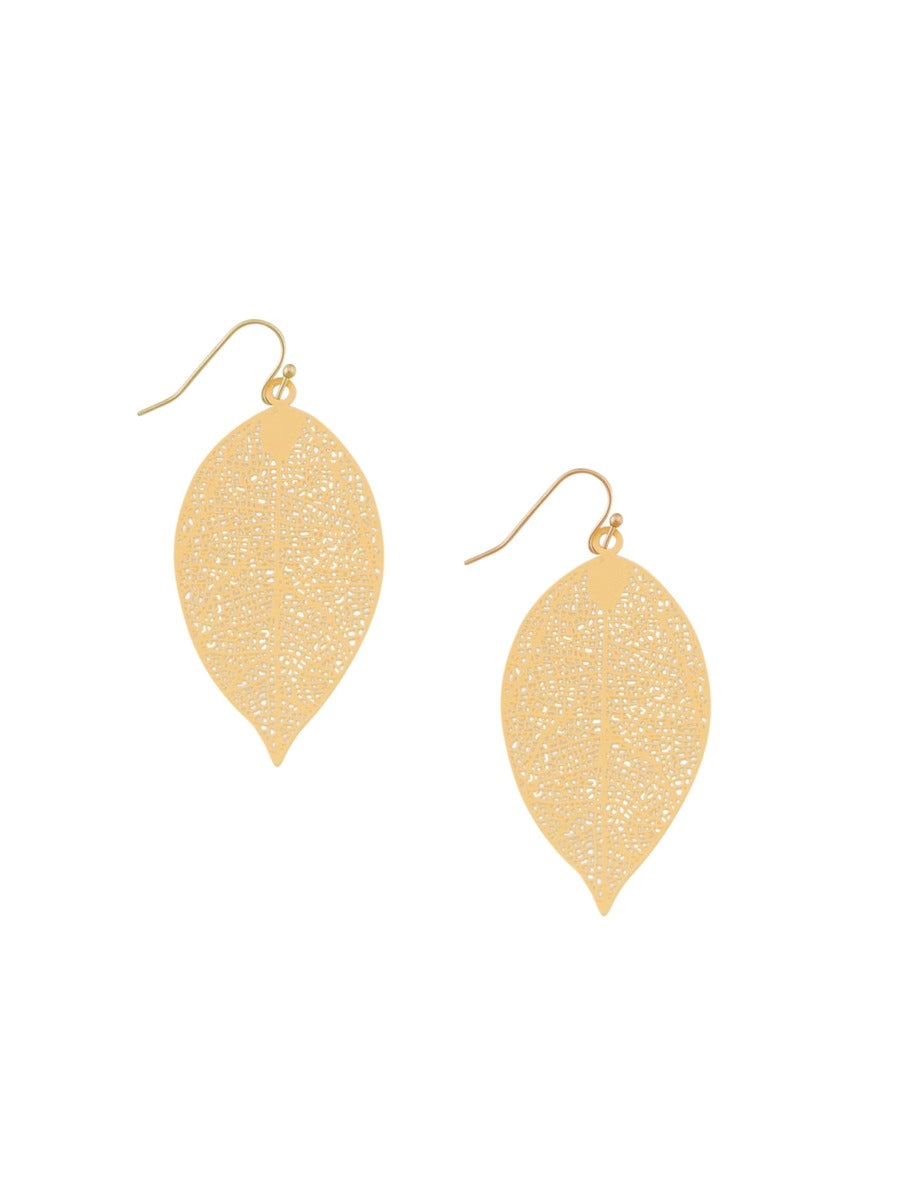 Tiger Tree Lemon Leaf Earrings