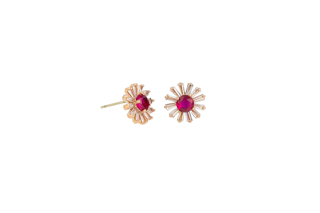 Tiger Tree Ruby Crystal Bloom Studs