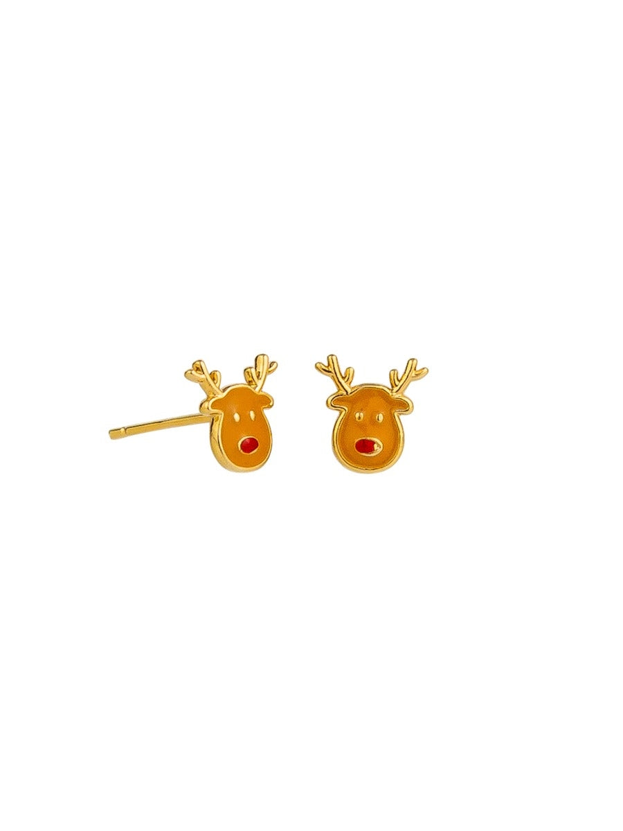 Tiger Tree Come Dasher Reindeer Studs