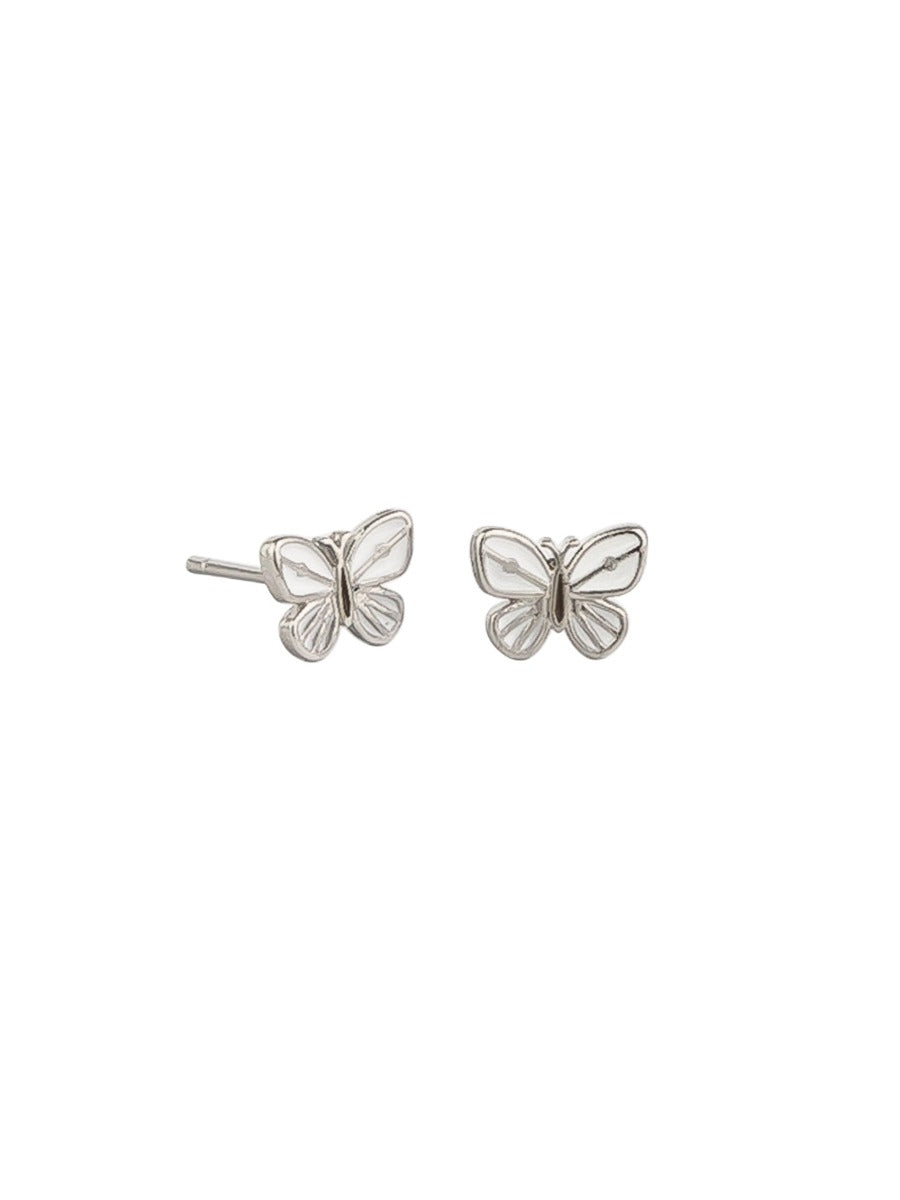 Tiger Tree Silver Baby Butterfly Studs