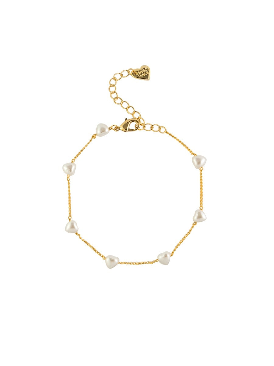 Tiger Tree Pearl Heart Chain Bracelet