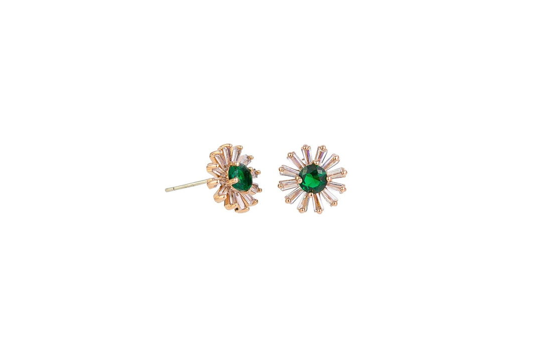 Tiger Tree Emerald Crystal Bloom Studs