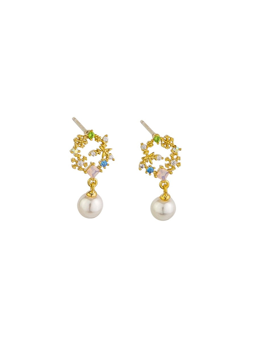 Tiger Tree Gold Botanical Garden Earrings