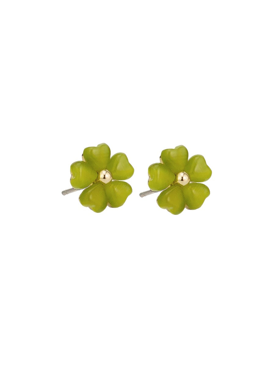Tiger Tree Green Tiny Flower Stud