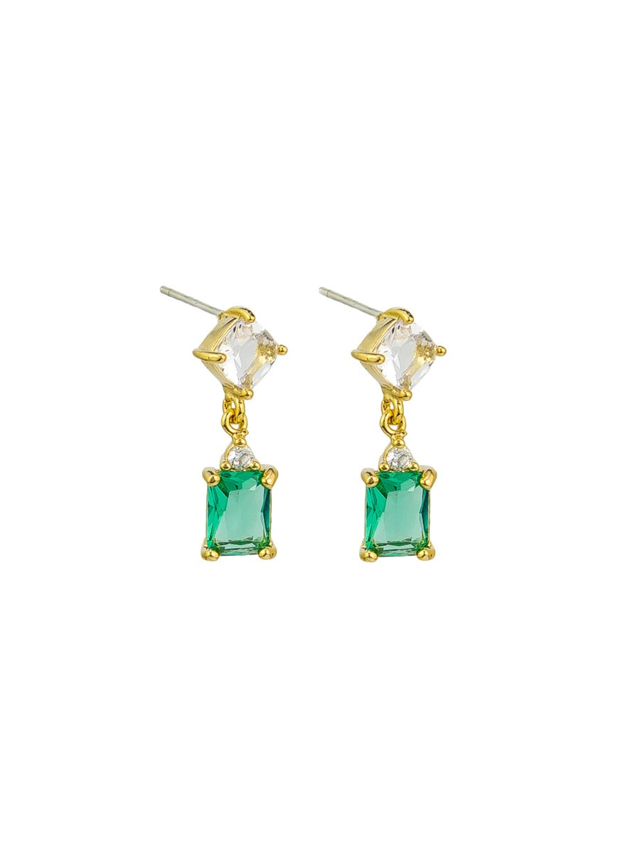 Tiger Tree Light Emerald Katie Crystal Earrings