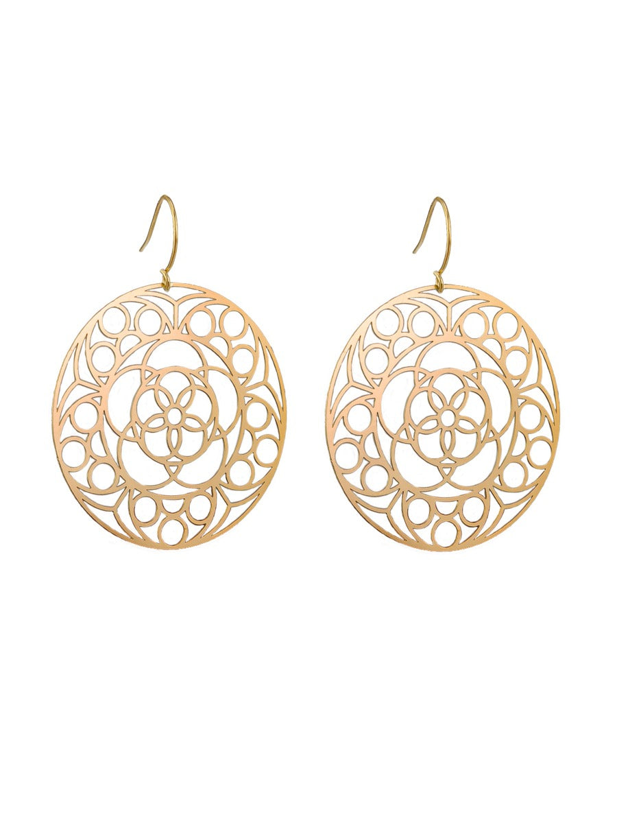 Tiger Tree Gold Bouquet Filigree Earrings