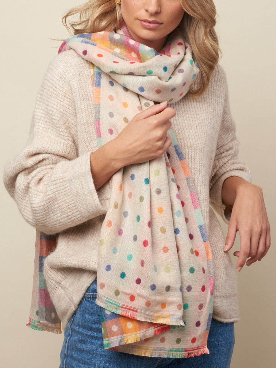 Tiger Tree Cream She's Dotty Scarf