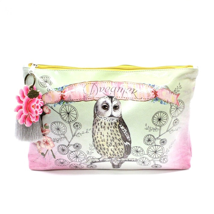 Papaya Owl Dreamer Large Accessory Pouch