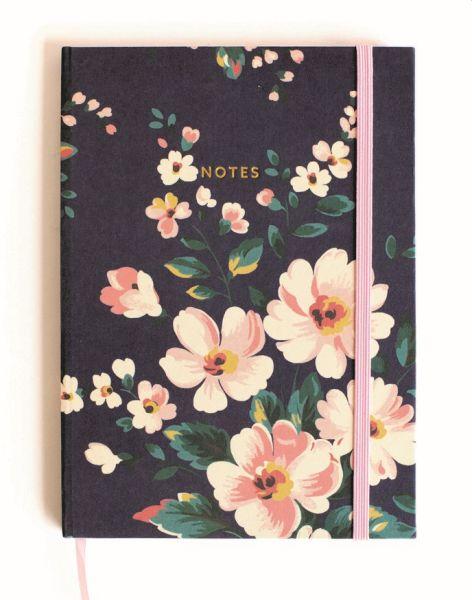 Cath Kidston A5 Cloth Notebook - Navy Floral