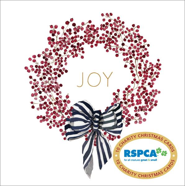 RSPCA Charity Christmas Card Pack - Joy Wreath