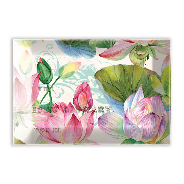 Michel Design Works Glass Rectangle Soap Dish - Water Lilies