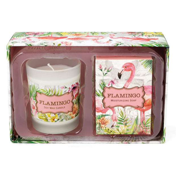 Michel Design Works Flamingo Candle & Soap Gift Set