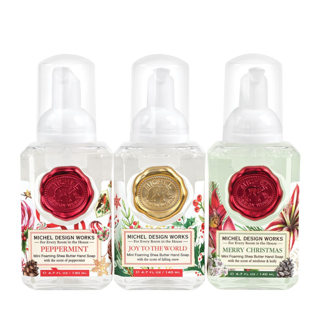 Foaming Hand Soap Mini Set - Peppermint; Merry Christmas & Joy to the World