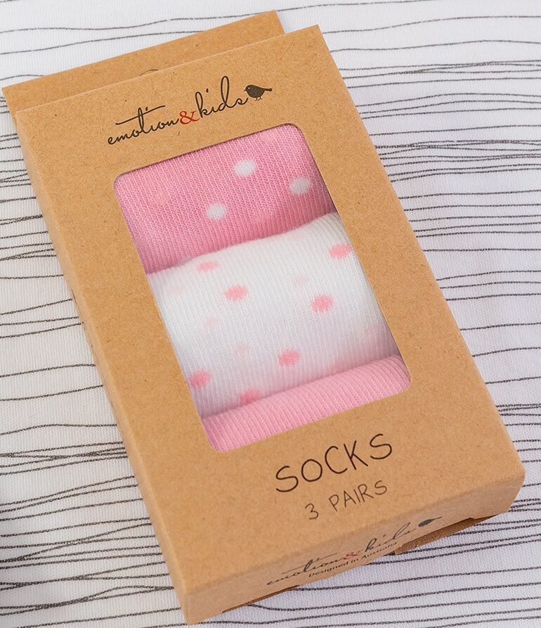 Pink Confetti 3 Pack Socks 6-12 months