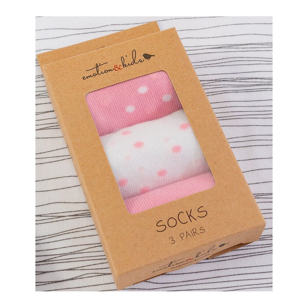 Pink Confetti 3 Pack Socks 0-3 months
