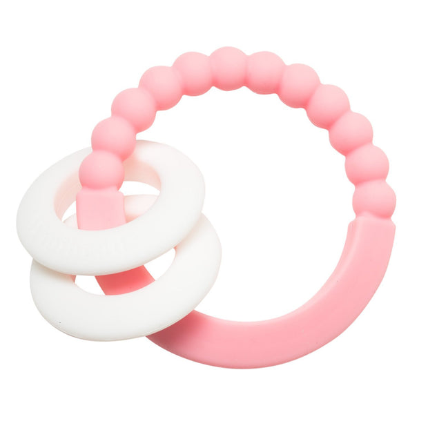 Pink & White Teething Ring