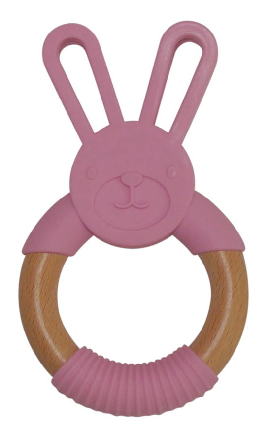 Pink Bunny Teething Ring
