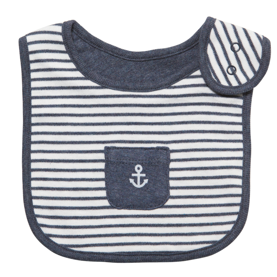 Denim Stripe Anchor Bib