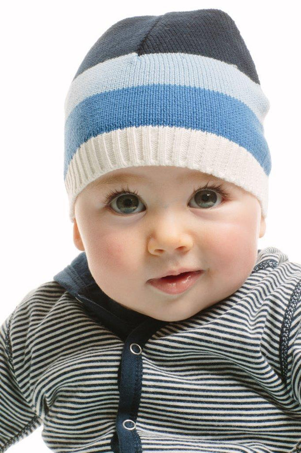 Blue Stripe Knitted Baby Hat