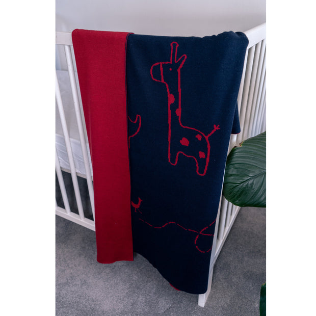 Navy & Red Safari Blanket