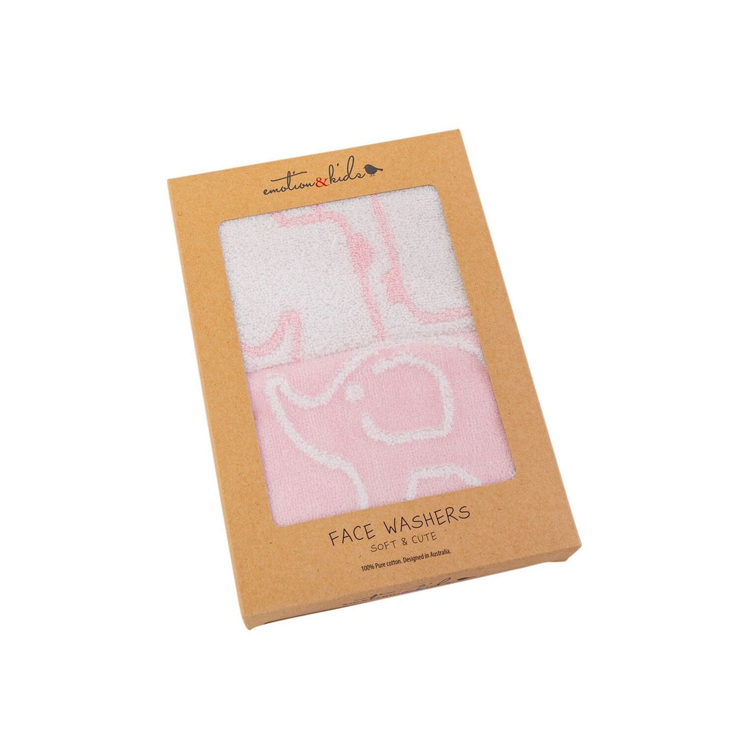 Pink Safari 2pk Facewashers