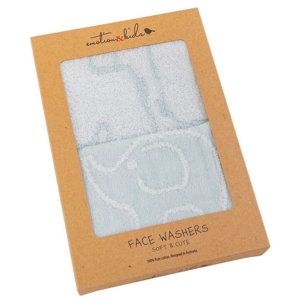 Blue Safari 2pk Facewashers