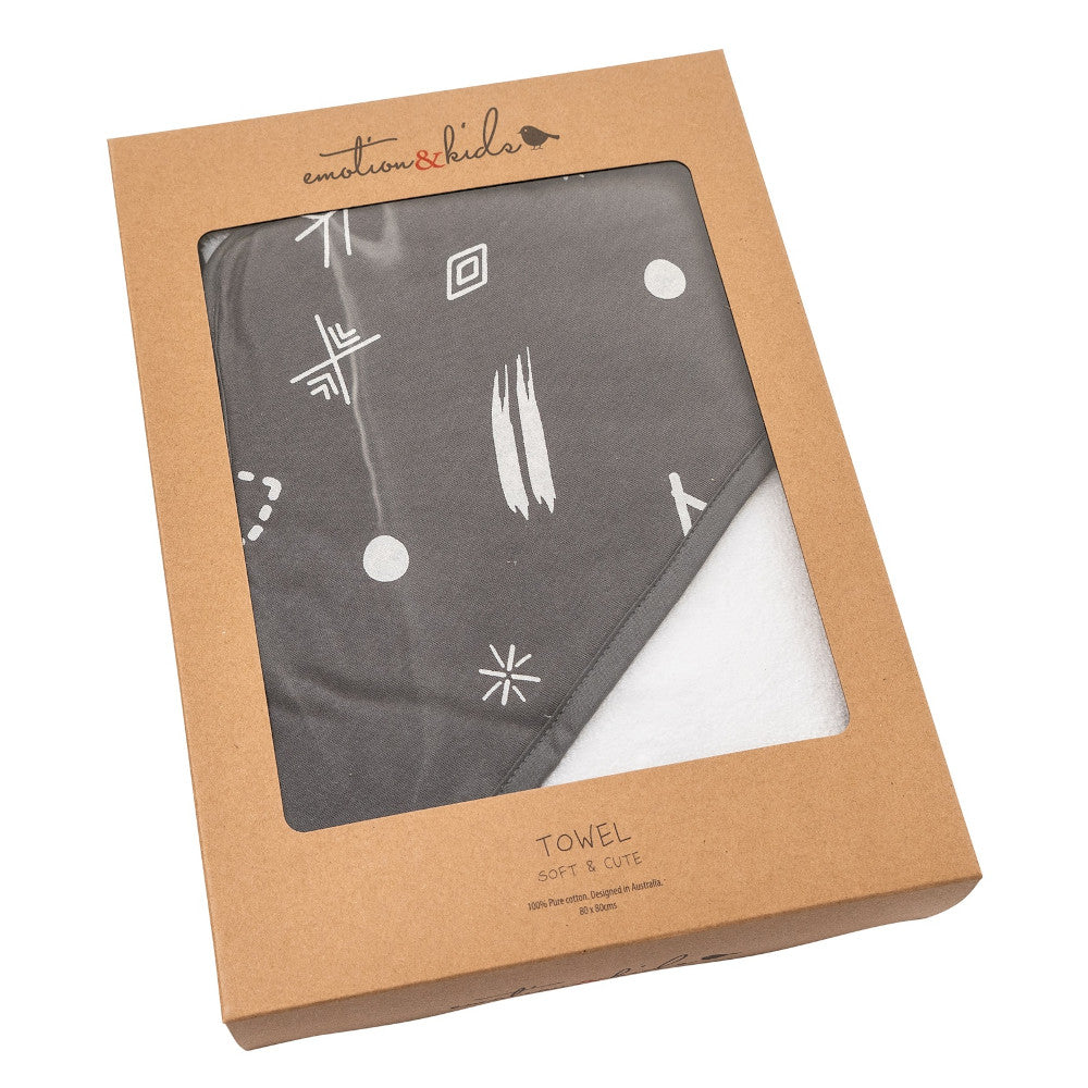 Charcoal Doodle Hooded Towel