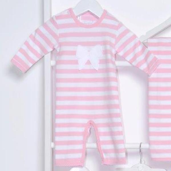 Pink Stripe & Bow Long Leg Outfit