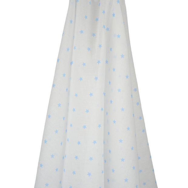 White Muslin with Blue Stars