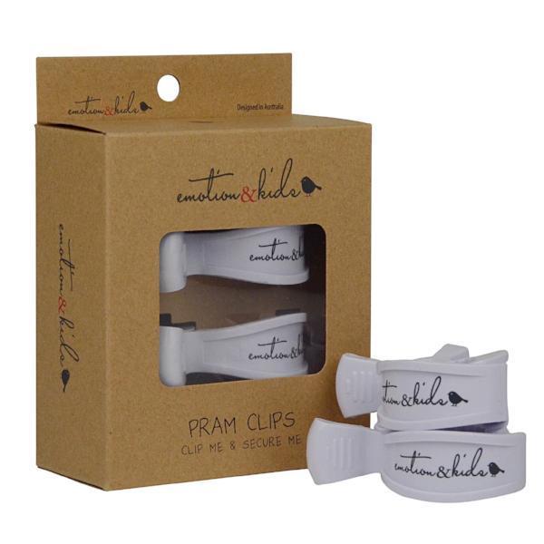 White Pram Clips - 2 Pack