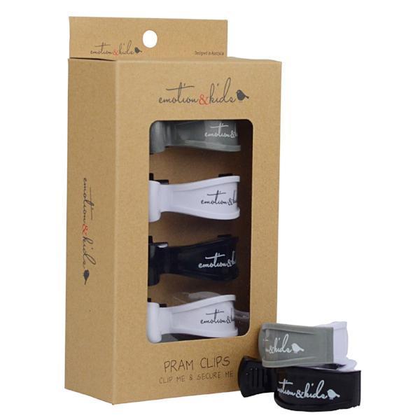 White Grey & Black Pram Clips