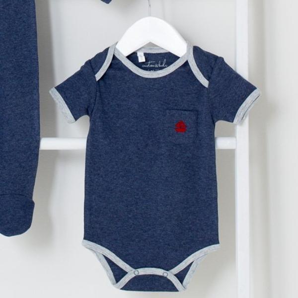 Denim & Red Sailboat S/S Bodysuit