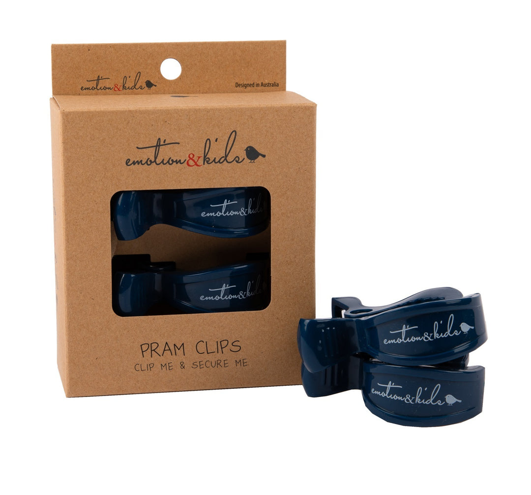 Navy Pram Clips - 2 Pack
