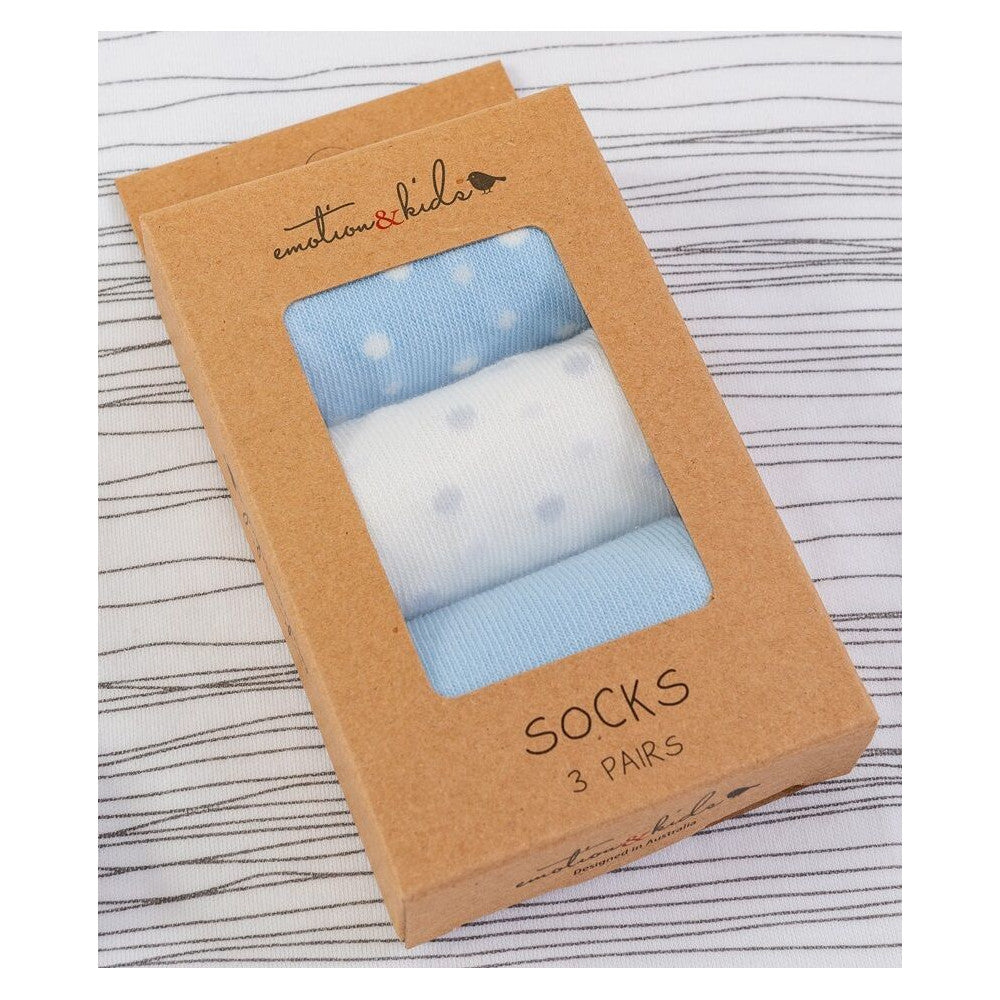 Blue Confetti 3 Pack Socks 0-3 months