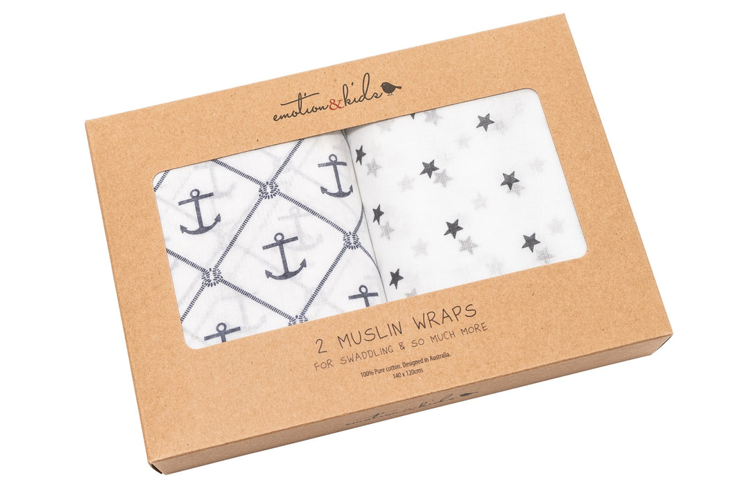 Anchor & Navy Star Mulsin 2 Pack