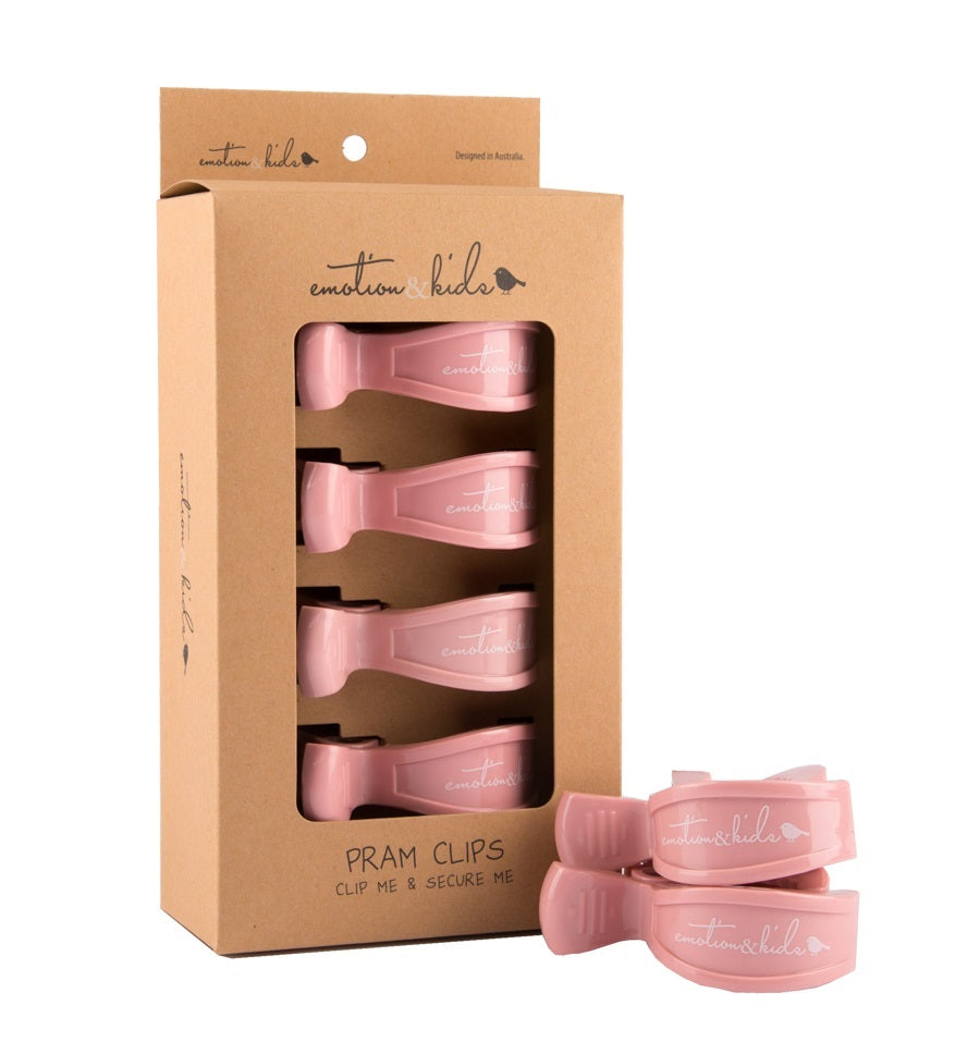 Blush Pram Clips - 4 Pack