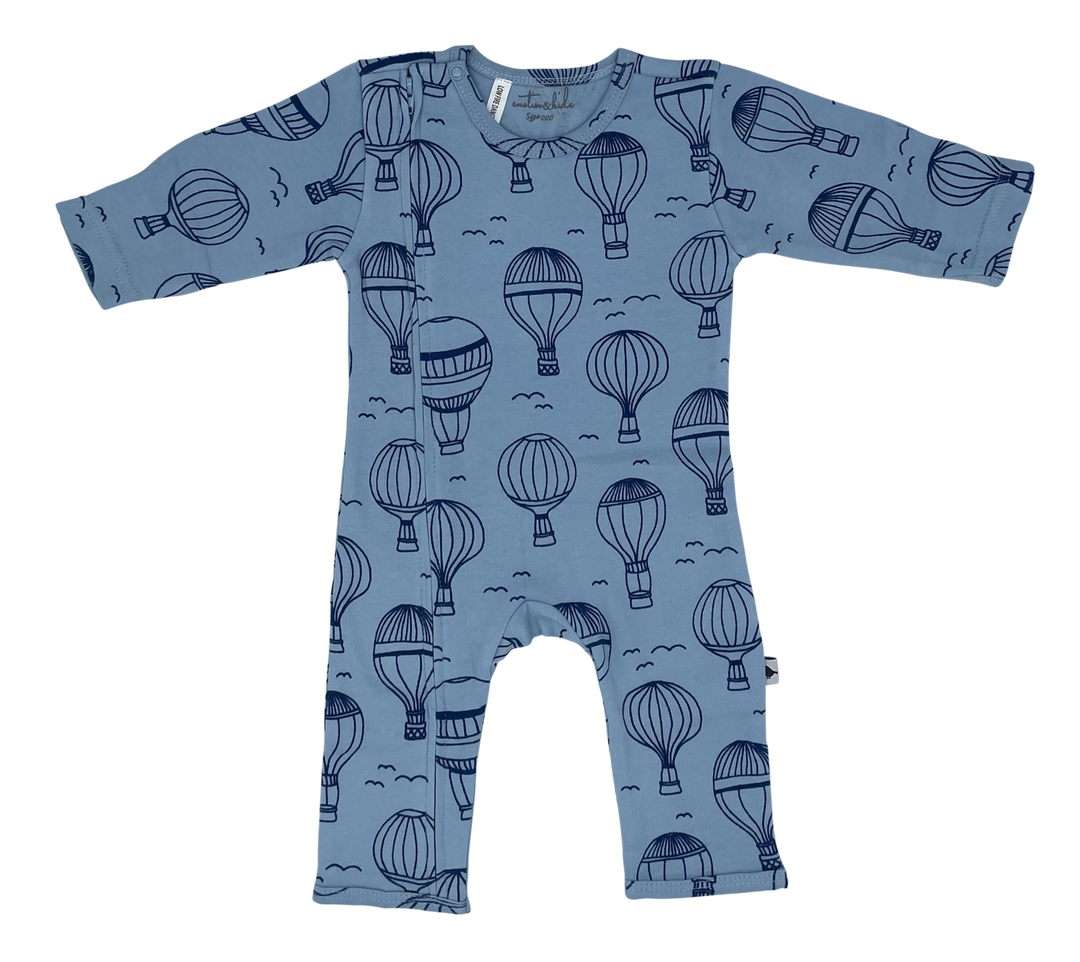 Hot Air Balloon Romper with Zip Long Leg 0-3months