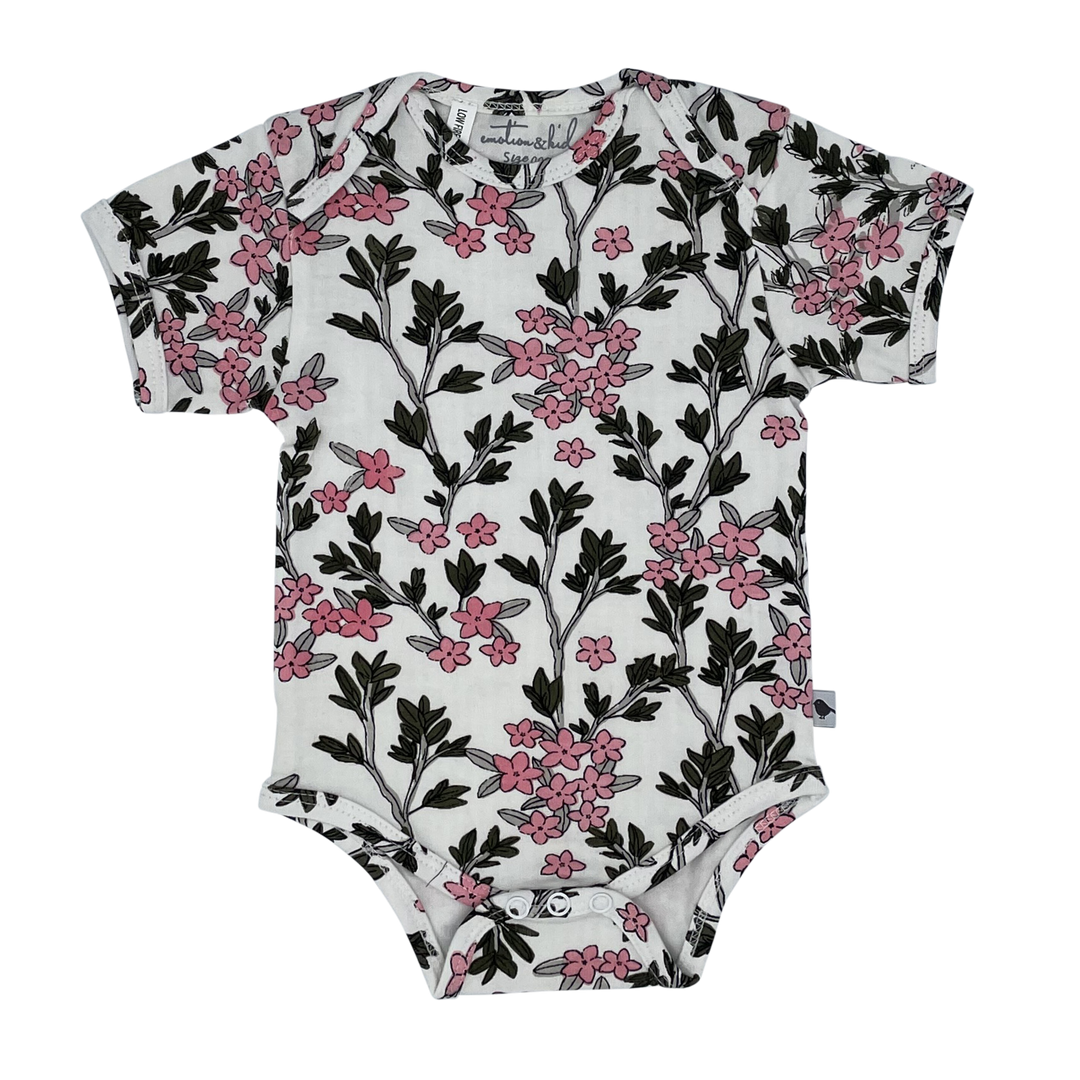 Messy Wild Flowers Short Sleeve Bodysuit 0-3 Months