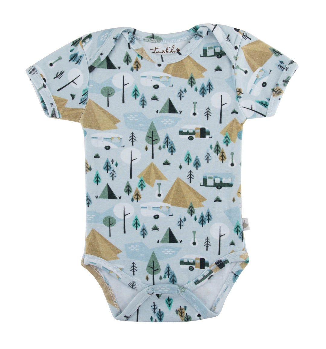 Retro Camping Organic Short Sleeve Bodysuit